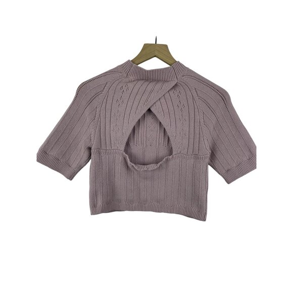 Free People Intimately Womens Large The Romy Swit Silverberry Pointelle Crop Top - Picture 5 of 9